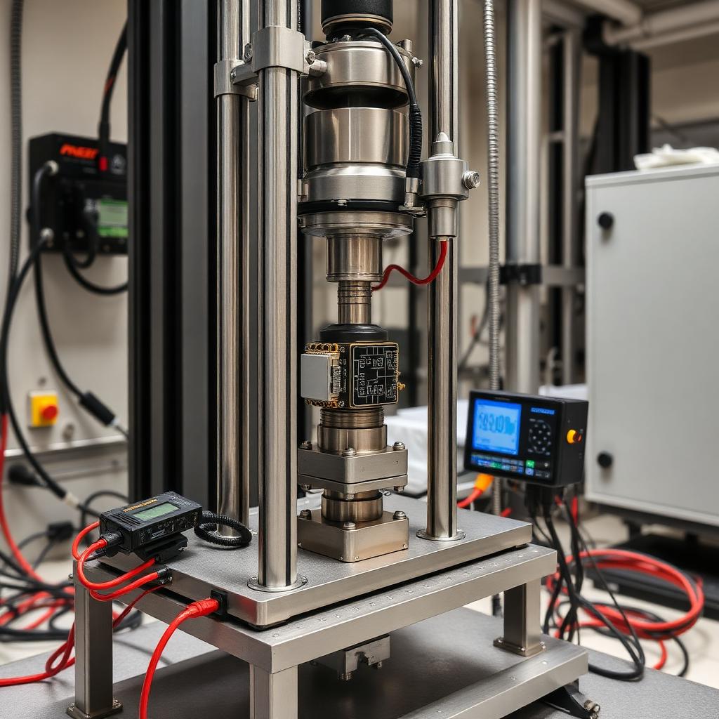 Vibration and shock test rig with instrumented component